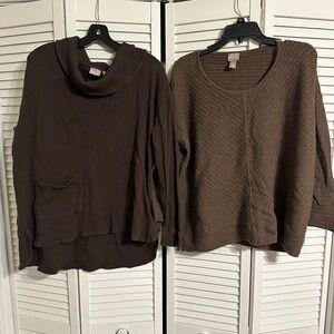 Chicos Brown Women's Sweater Set size 3